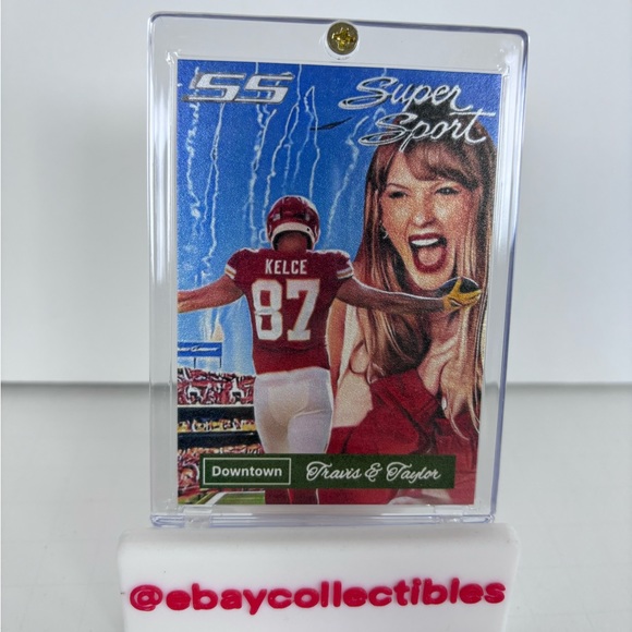 Taylor Swift Travis Kelce Downtown Custom Card Chiefs Kansas City Super Bowl - Picture 1 of 4